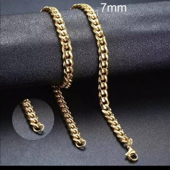 Basic Stainless Steel chain choker Men necklace - Picture 3 of 3